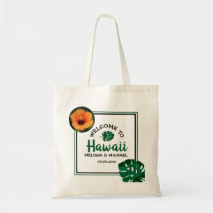Tote Bag Monstera Leaf Hawaii Destination Mariage Bienvenue