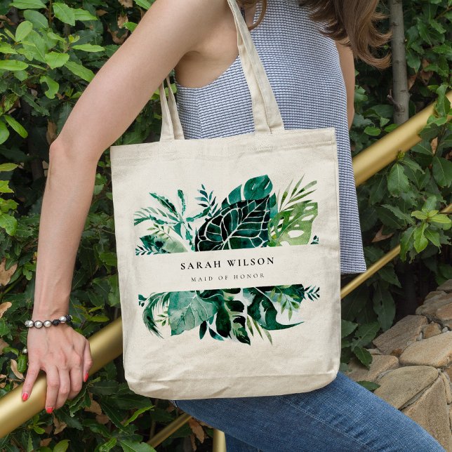 Tote Bag Monstère Tropicale Faune Verte Feuilleté Maid Of H (Créateur téléchargé)