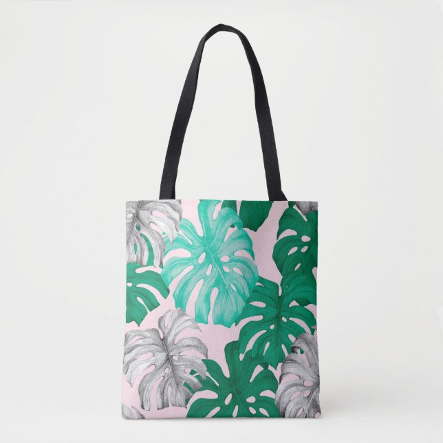 Tote Bag Monstère tropicale feuille dessinée à la main illu (Devant)