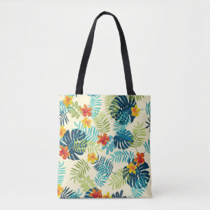 Tote Bag Monstère tropicale Hibiscus Motif d'été