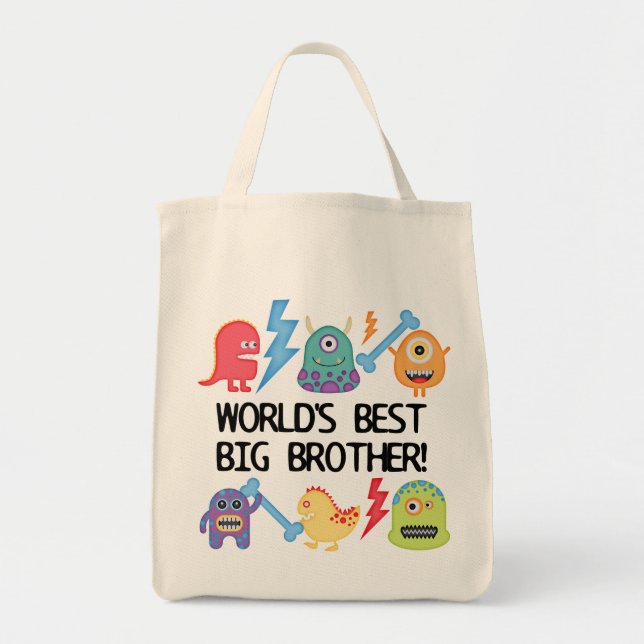 Tote Bag Monsters World's Best Big Brother (Devant)