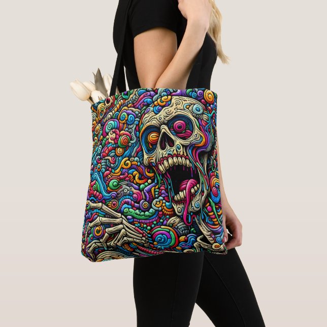 Tote Bag Monstre Abstrait coloré (De près)