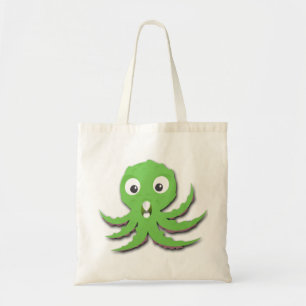Tote Bag Monstre de mer verte mignon
