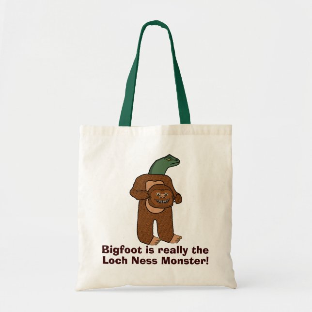 Tote Bag Monstre drôle de Bigfoot Loch Ness (Devant)