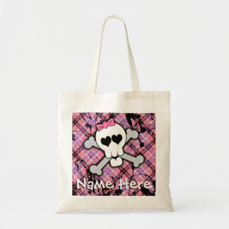 Tote Bag Monstre rose d'os croisés de crâne