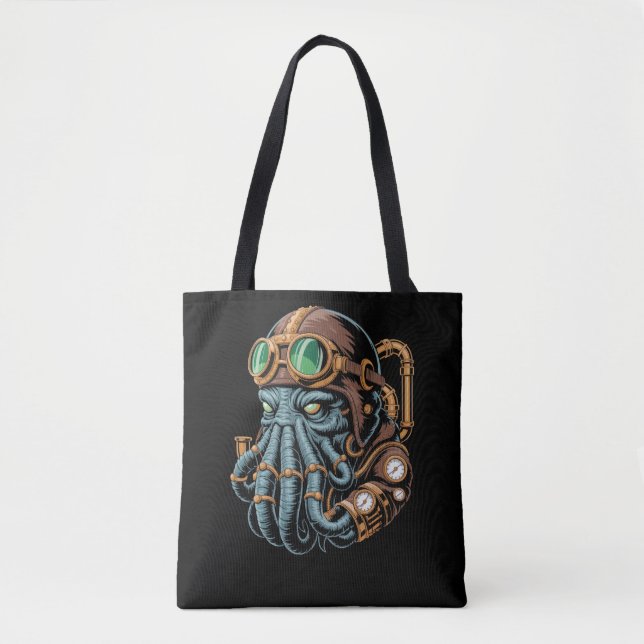 Tote Bag monstre Steampunk Cthulhu (Devant)