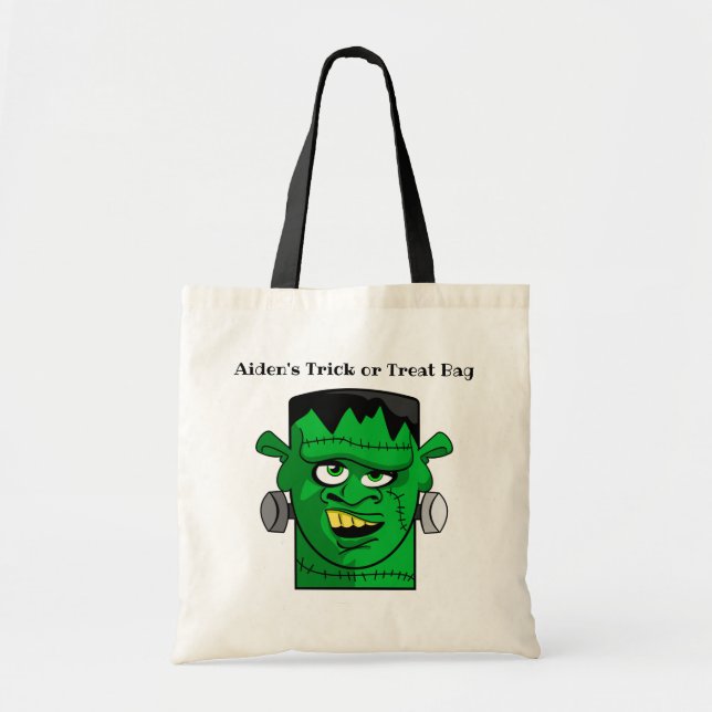 Tote Bag Monstre vert personnalisé (Devant)