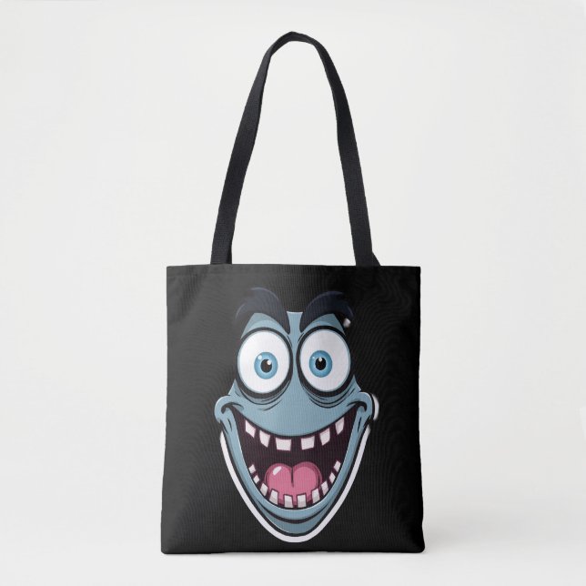 Tote Bag MonstreDeDessinAniméBleuDrôle (Devant)