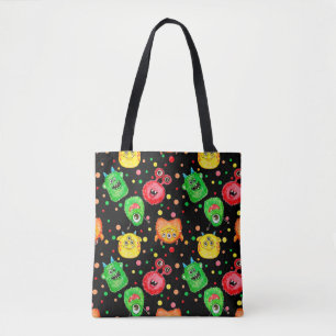 Tote Bag Monstres aquarelles : Motif mignon
