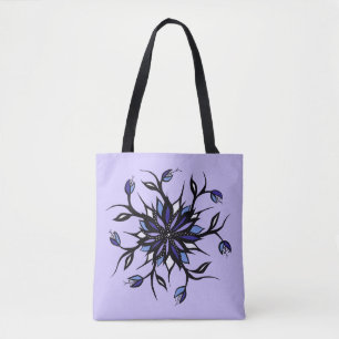 Tote Bag Monstres Et Dents De Mandala Floral Gothique