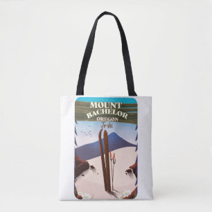 Tote Bag Mont Bachelor Oregon Ski affiche de voyage Deux-To