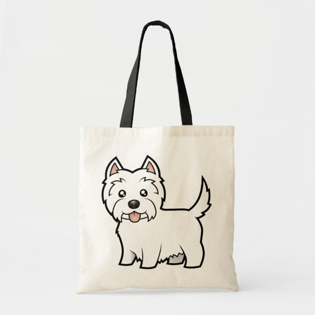 Tote Bag Montagne Terrier blanc occidentale de bande (Devant)