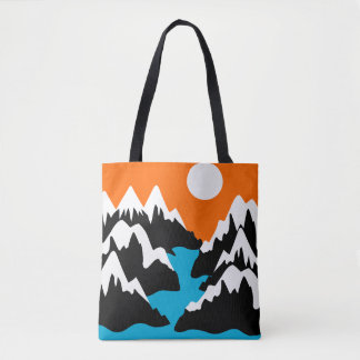 Tote Bag Montagnes chaînes de montagnes champ paysage de ri