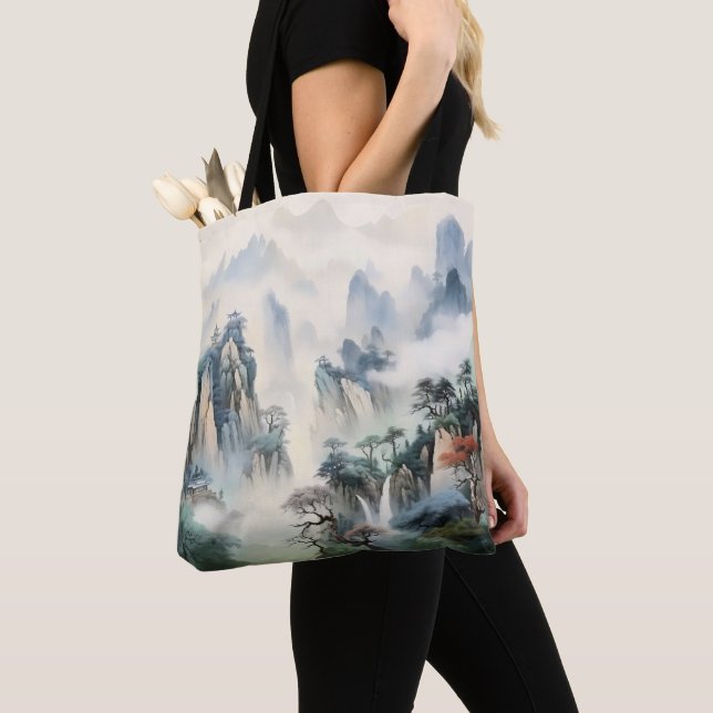 Tote Bag Montagnes de Misty Valley (De près)