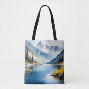 Tote Bag Montagnes enneigées et lac