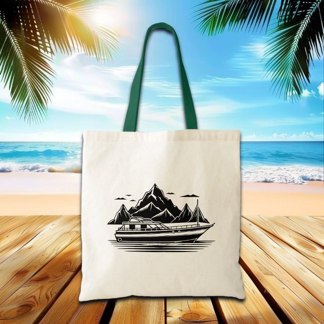 Tote Bag Montagnes et bateau  (Créateur téléchargé)