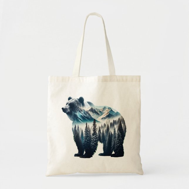 Tote Bag Montagnes et forêts de grizzlis (Devant)