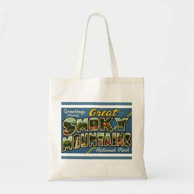 Tote Bag Montagnes fumées rétro (Devant)