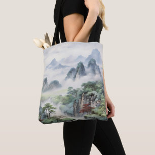 Tote Bag Montagnes Peinture asiatique