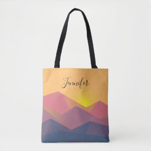 Tote Bag Montagnes Rustiques minimaliste géométrique