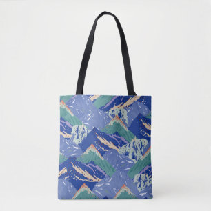Tote Bag Montagnes vintages paysage sans couture motif. Som