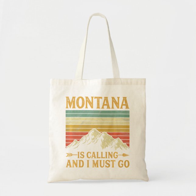 Tote Bag Montana Appelle Et Je Dois Aller Premium (Devant)