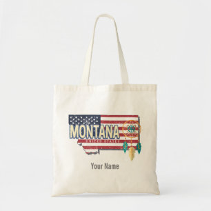 Tote Bag Montana États-Unis Retro State Map Vintage USA