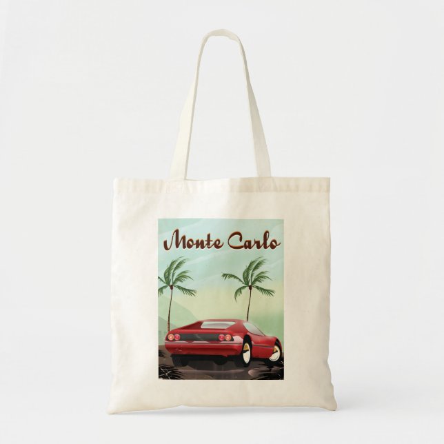 Tote Bag Monte Carlo sports car travel poster (Devant)