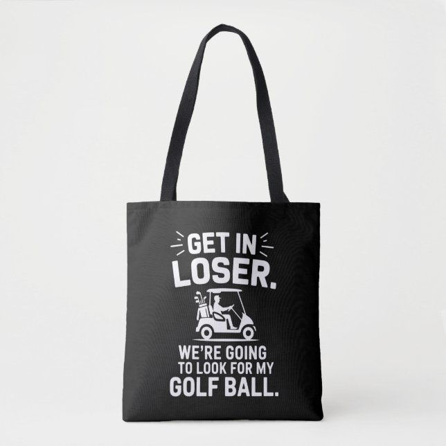 Tote Bag Monte dans la voiture de golf perdant cherche ma b (Devant)