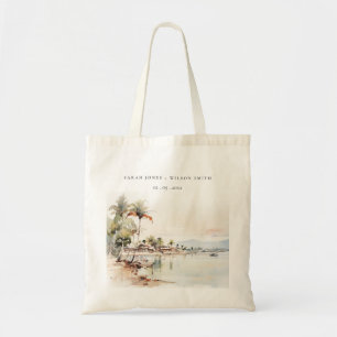 Tote Bag Montego Bay Jamaïque Mariage de paysage aquarelle