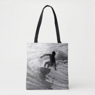 Tote Bag Monter En Niveaux De Gris De Vague