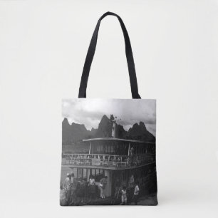 Tote Bag Montre bateau rivière Guilin Chine vintage
