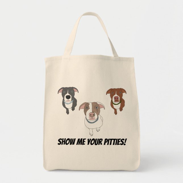 Tote Bag Montrez-moi votre Pitties Fourre-tout (3 chiens) (Devant)