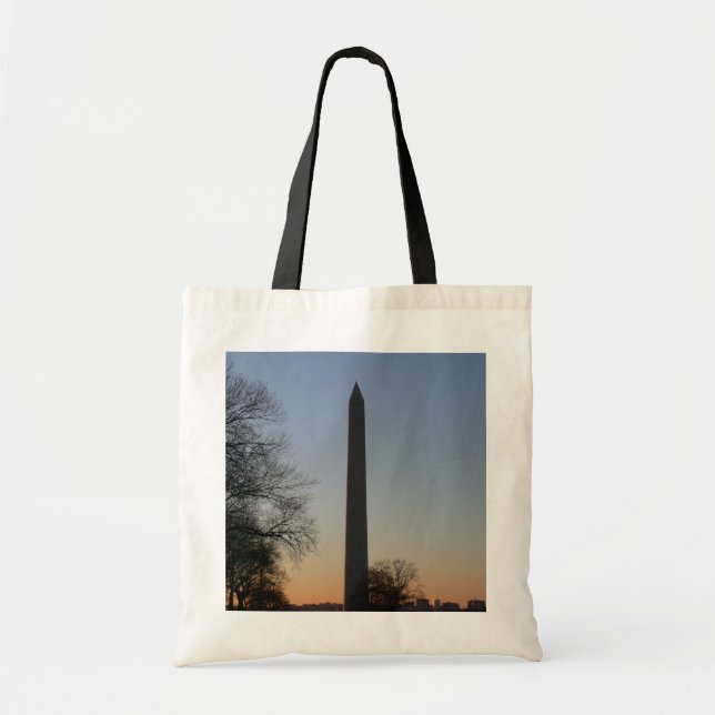 Tote Bag Monument Washington au coucher du soleil à DC (Devant)