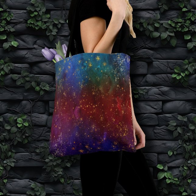 Tote Bag Moody Ombre | Psychedélique Grunge Gold Stardust (Créateur téléchargé)