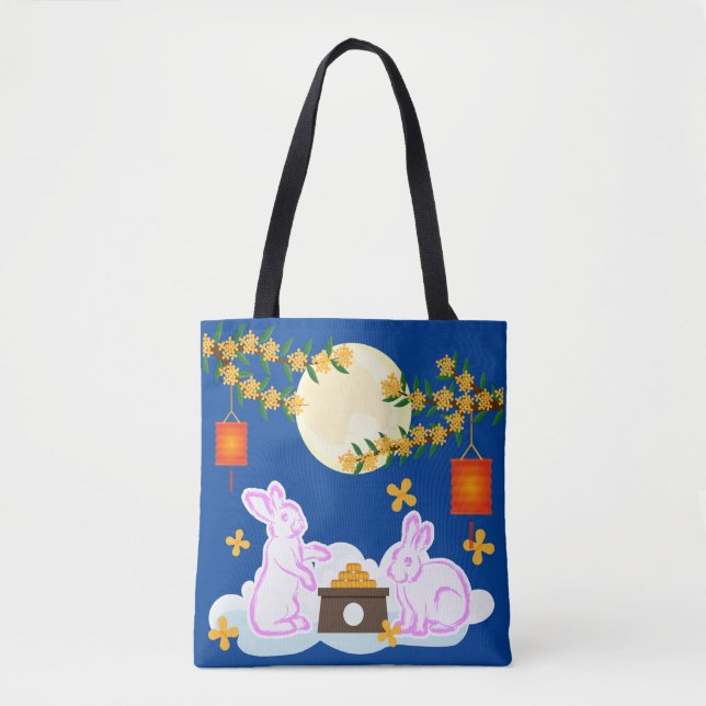 Tote Bag Moon Rabbit Mooncake Osmanthus (Devant)