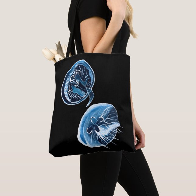 Tote Bag MoonJellyfish aquarelle art (De près)