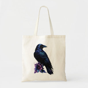 Tote Bag Moonlit Raven Suite de mariage florale gothique.