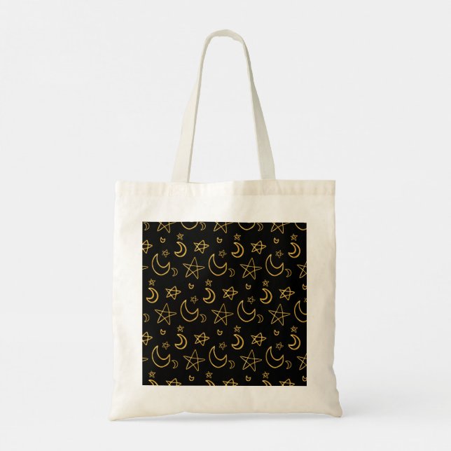 Tote Bag Moons et étoiles Motif or (Dos)