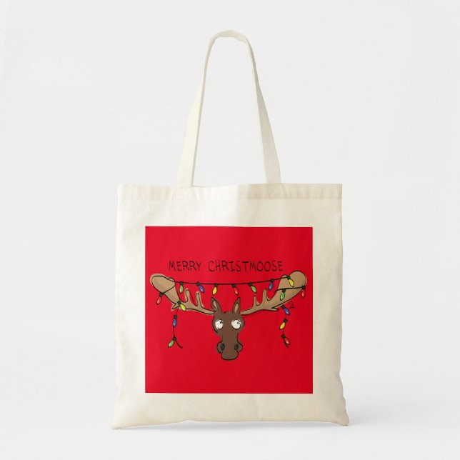 Tote Bag Moose Cute Funny Noël (Devant)