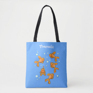 Tote Bag Morceau de poisson rouge orange mignon sur dessin
