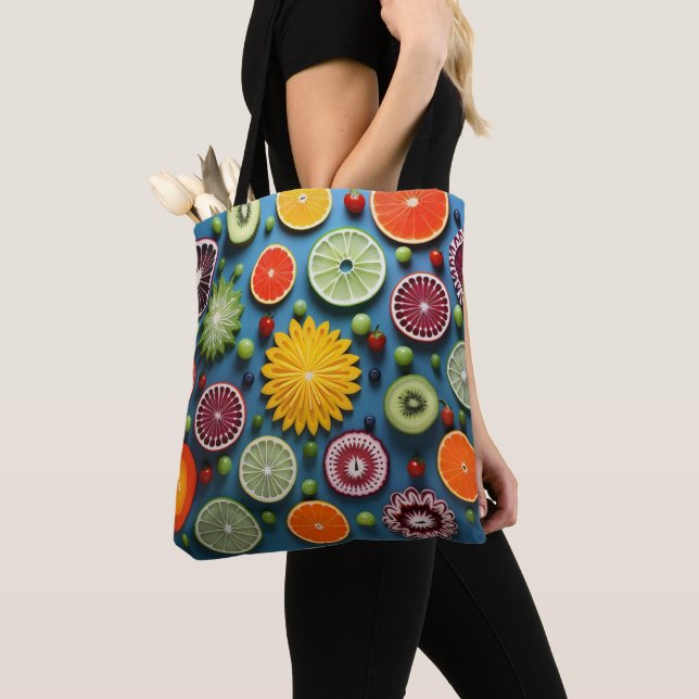 Tote Bag Morceaux de fruits colorés (De près)