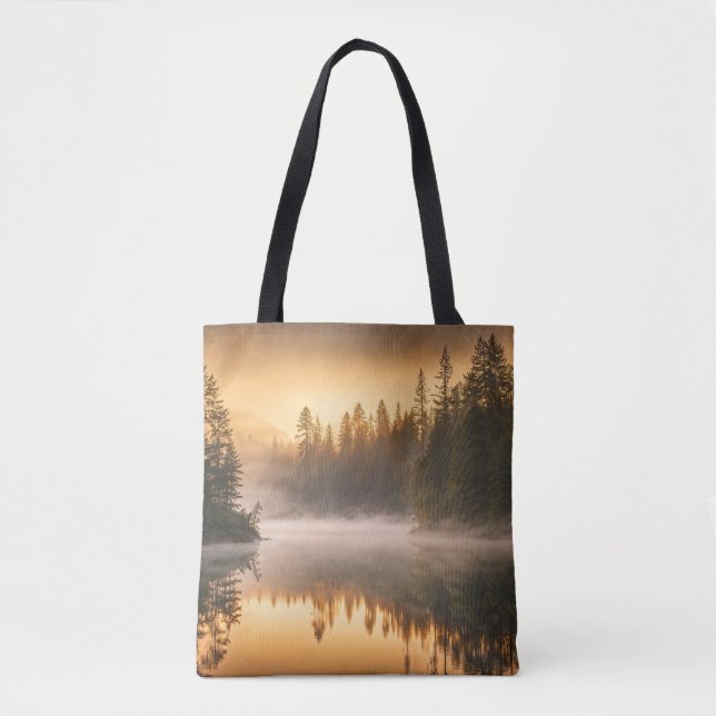 Tote Bag Morning Mist on River in the Pines (Devant)