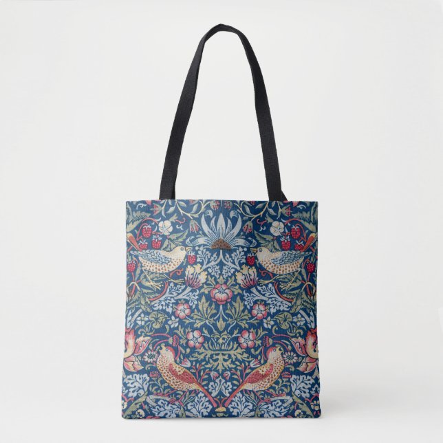 Tote Bag Morris Strawberry Thief Classique Bleu Indigo Fin (Devant)