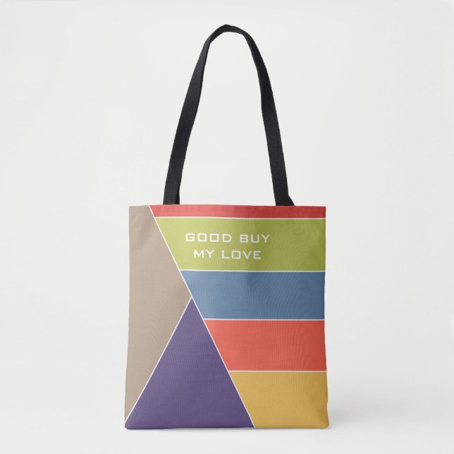 Tote Bag MOSAIC rayures triangles couleur I + vos idées (Devant)
