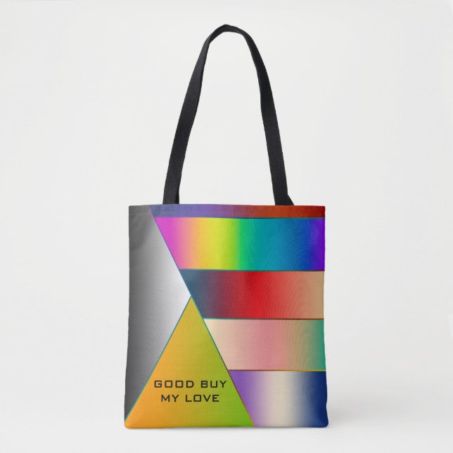 Tote Bag MOSAIC rayures triangles dégradés I + vos idées (Devant)