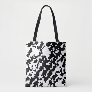 Tote Bag Mosaïque Abstraite Irrégulière Camouflage Noir et