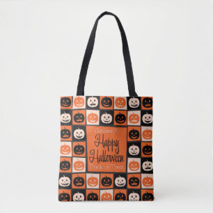 Tote Bag Mosaïque citrouille d'Halloween