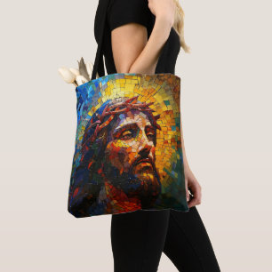 Tote Bag Mosaïque colorée Jésus