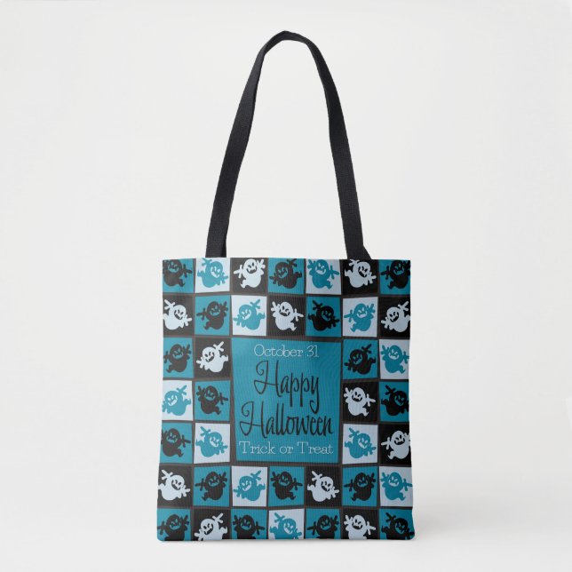 Tote Bag Mosaïque de fantôme d'Halloween (Devant)